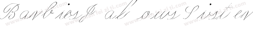 BarbiesJ alousSist er sHandwriting字体转换